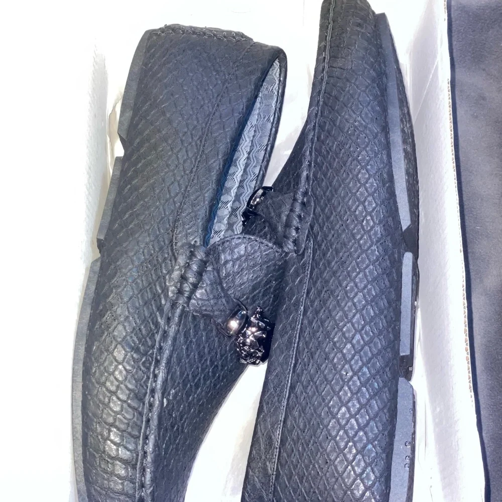 Platini Black PSH5192 Textured‎ Loafers Lion Bit Men’s 8.5 New in Box
